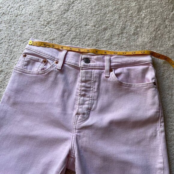 Levi's Wedgie Skinny Cut Off Pink Women Jeans Size 29/27 - Picture 10 of 12